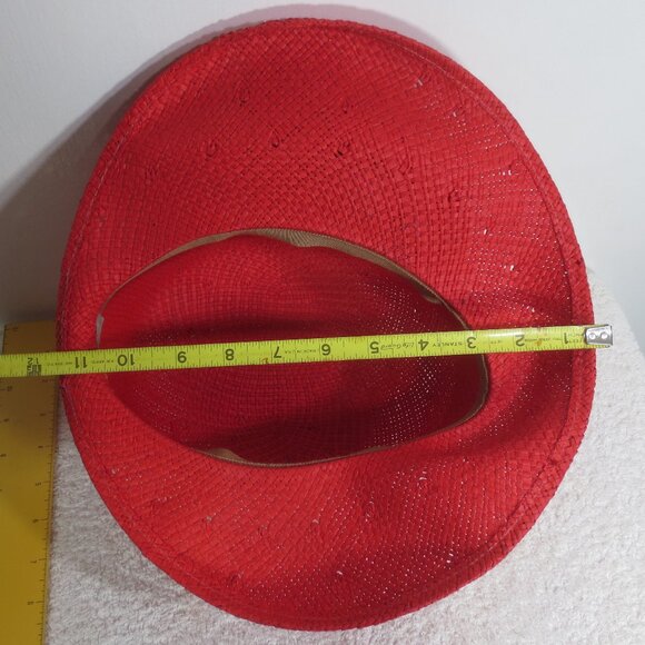 Vanity Faire Hat Solid Red 20s Vintage Woven Couture Handmade Ladies\' Size 7 1/4 main image 10